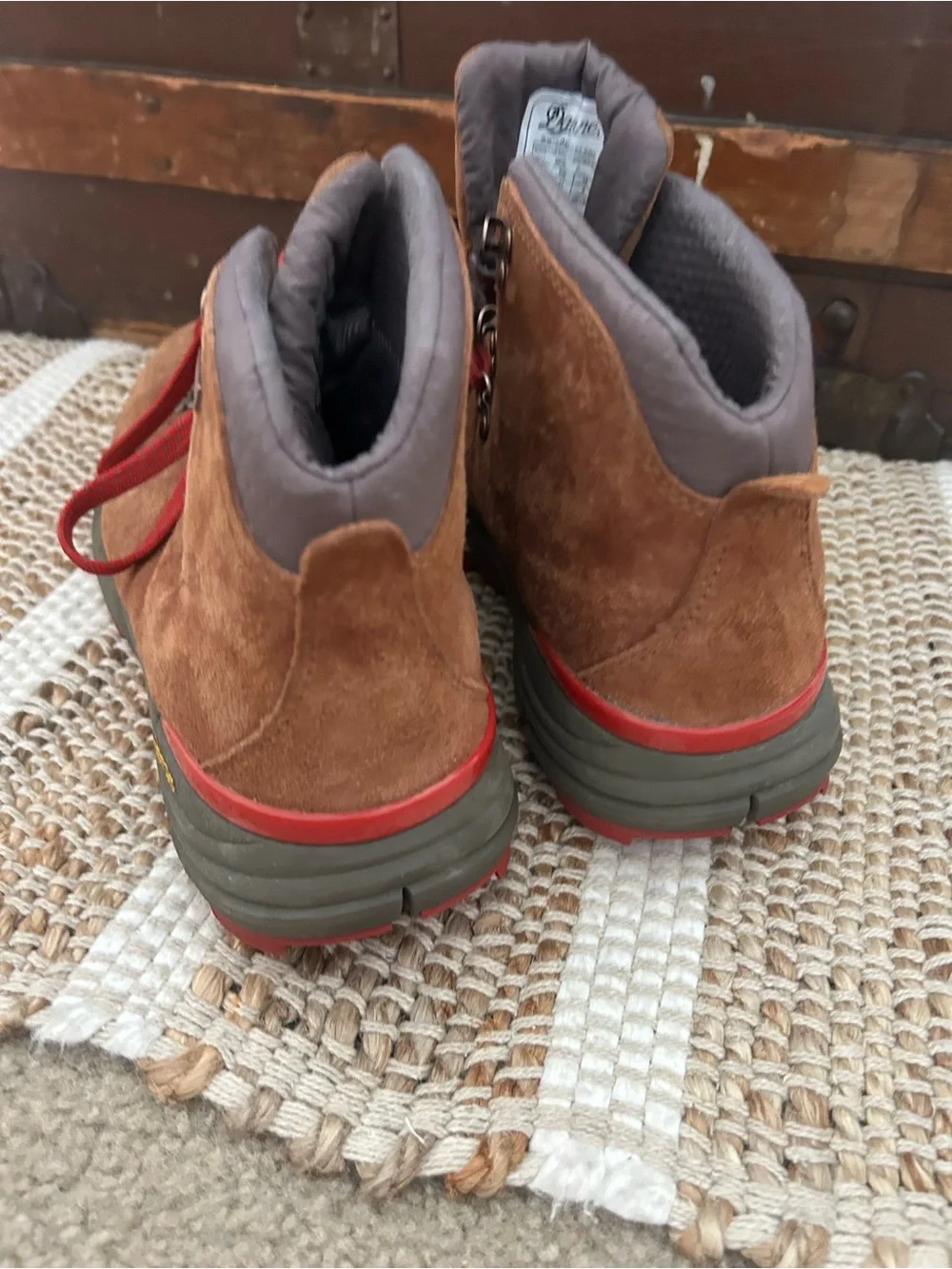 Danner Brown Suede Boots with Red Laces